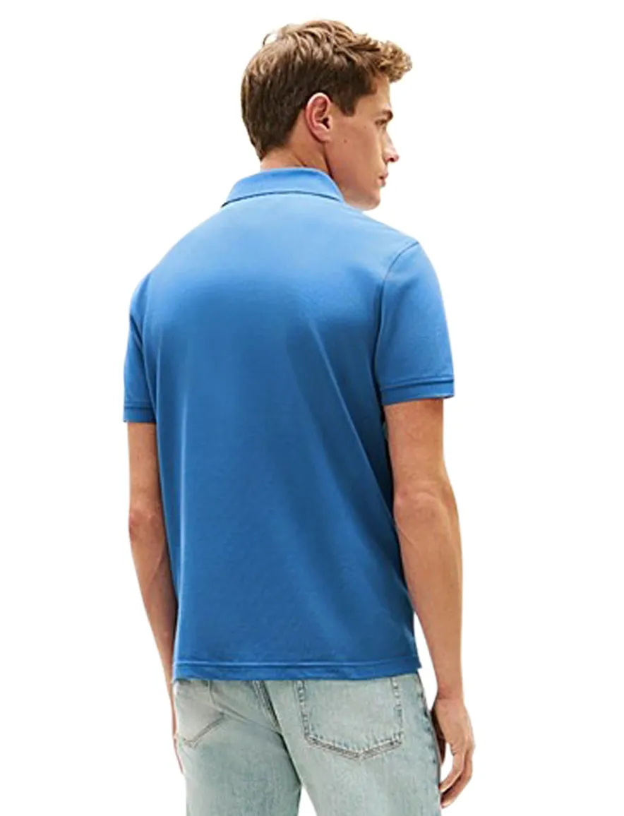Tommy Hilfiger regular fit polo 2 knoops blauw pique