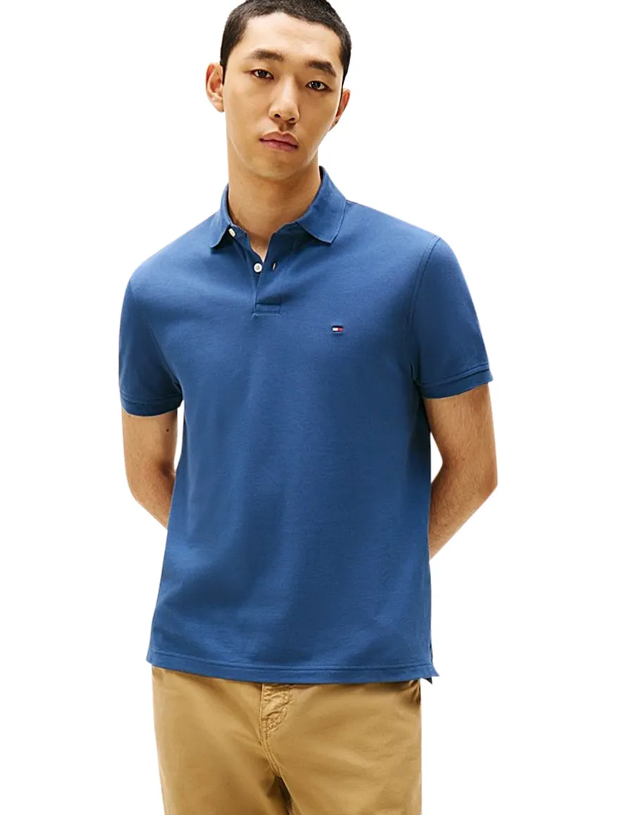 Tommy Hilfiger polo blauw stretch