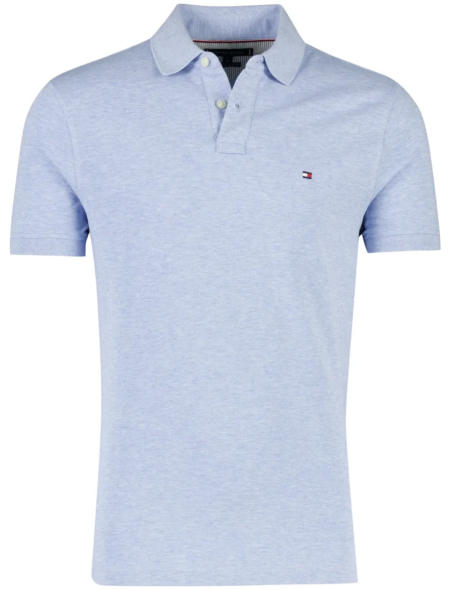 Gemeleerd poloshirt lichtblauw tommy hilfiger