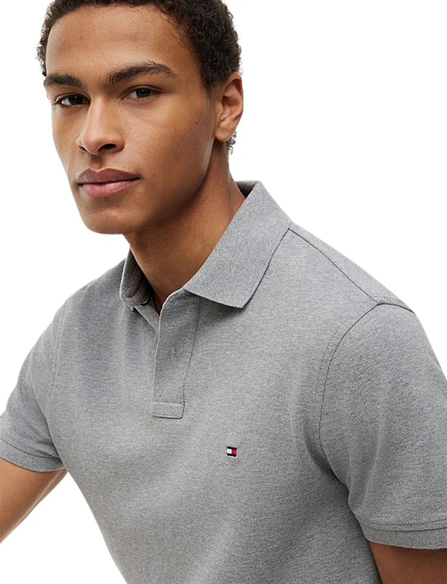 Regular fit polo tommy hilfiger grijs