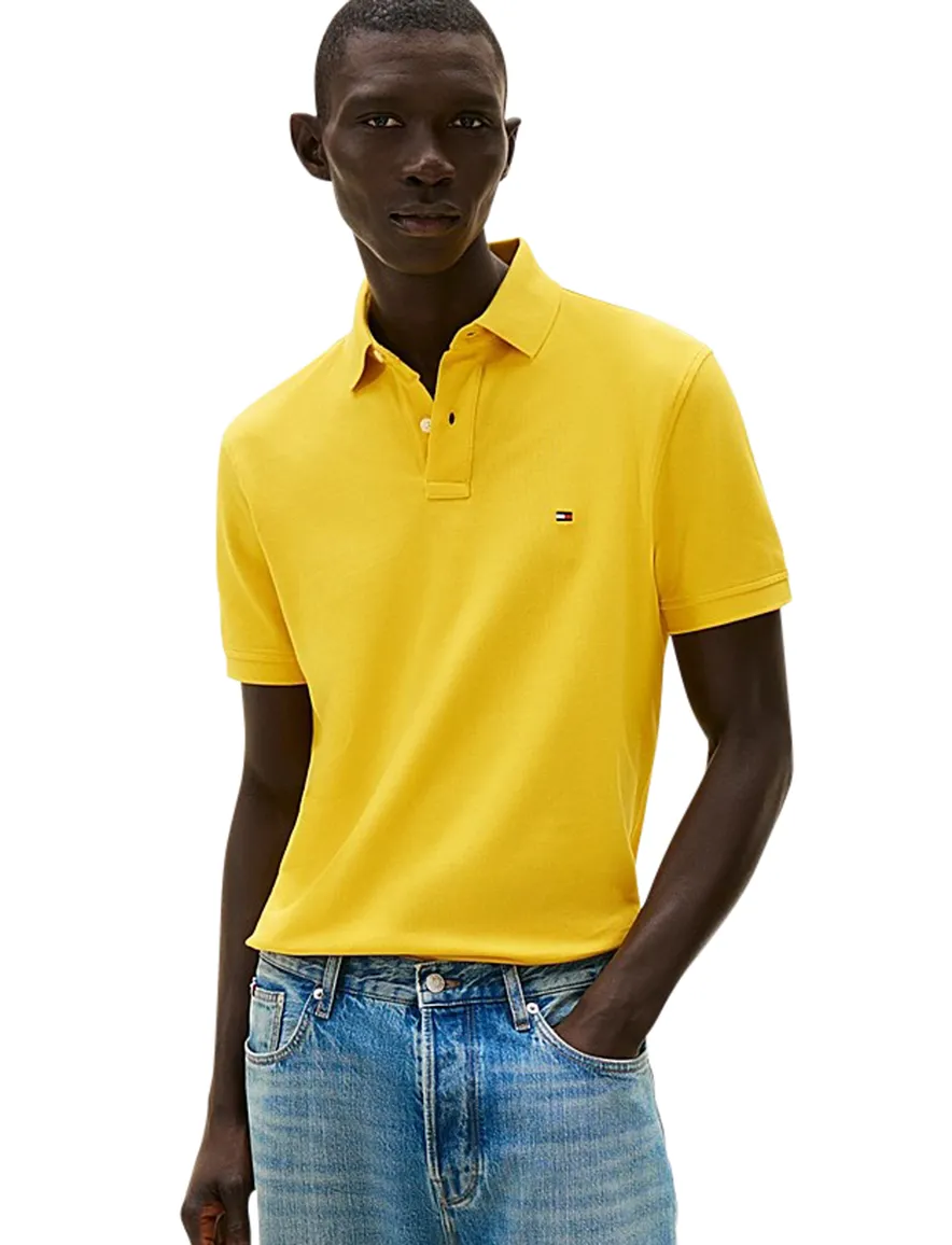 Tommy Hilfiger regular fit poloshirt regular fit geel