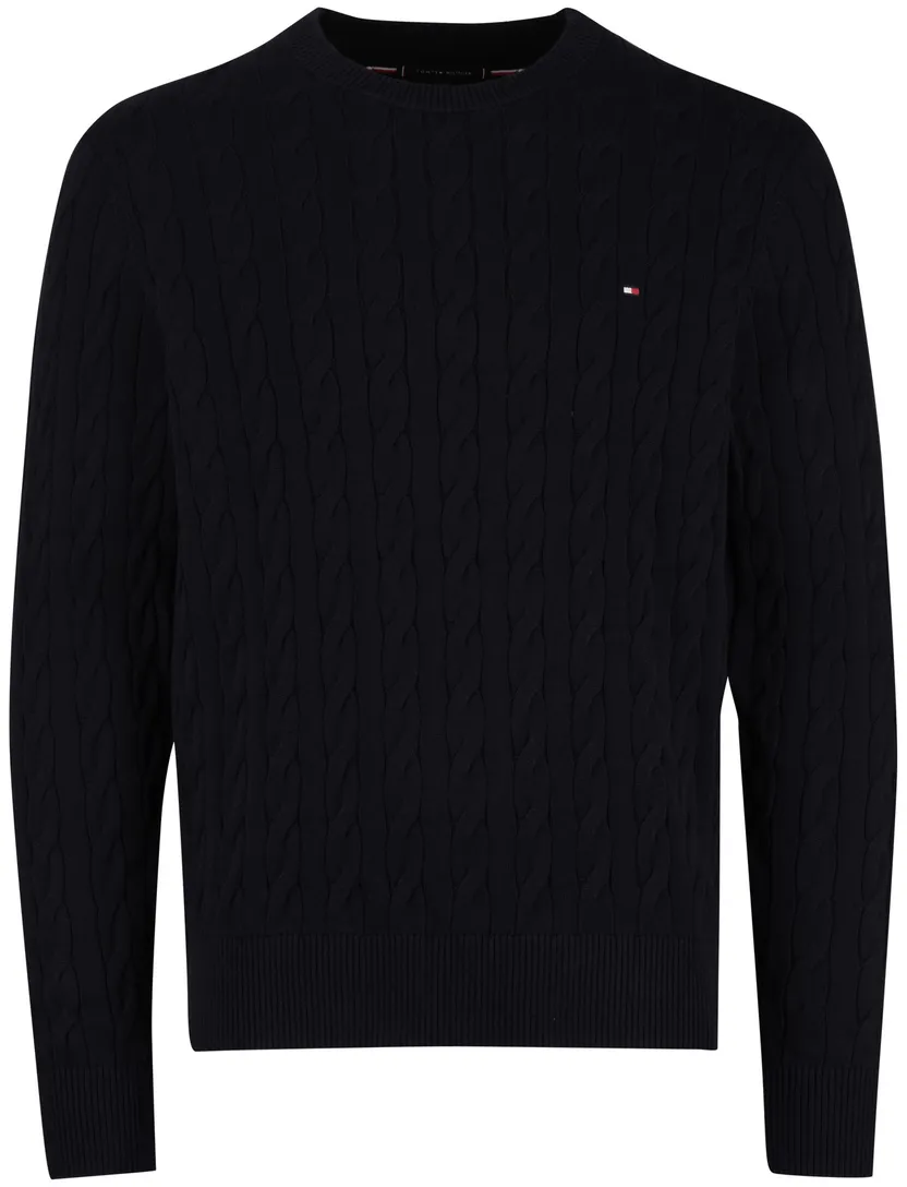 Kabeltrui Tommy Hilfiger navy normale fit