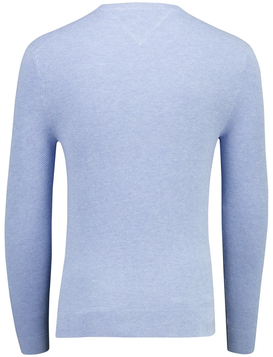Tommy Hilfiger trui blauw structuur ronde hals