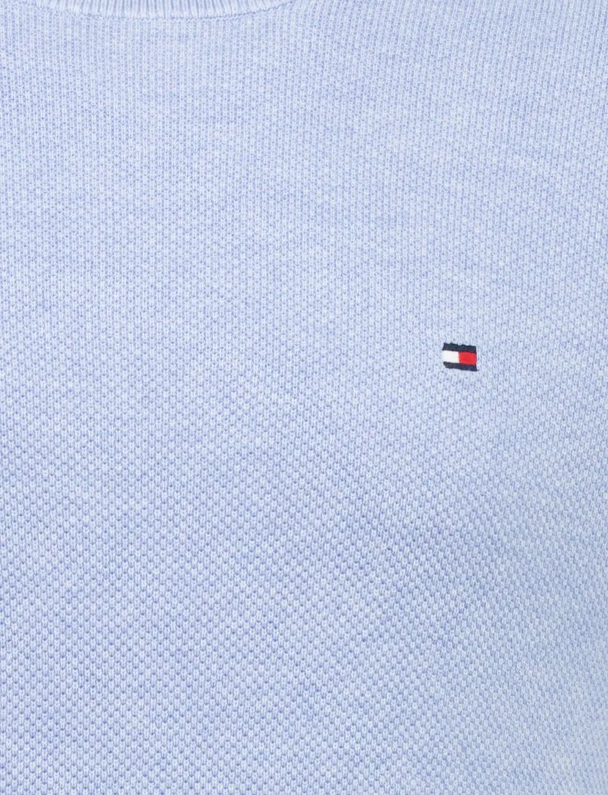Tommy Hilfiger trui blauw structuur ronde hals
