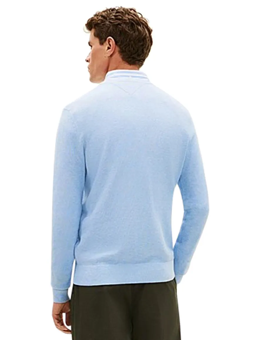 Tommy Hilfiger trui blauw structuur ronde hals