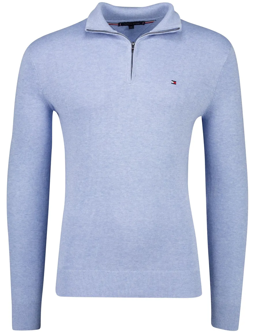 Tommy Hilfiger Half Zip trui lichtblauw
