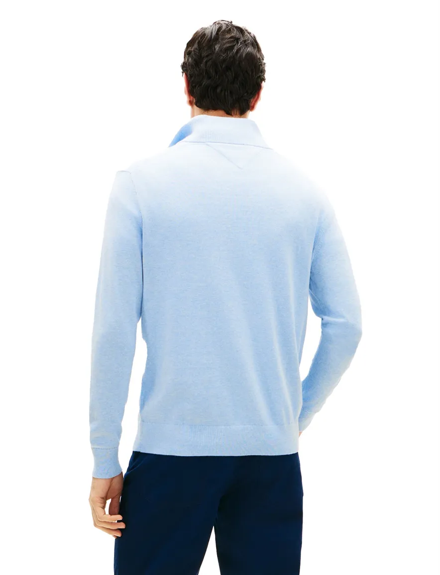 Tommy Hilfiger Half Zip trui lichtblauw
