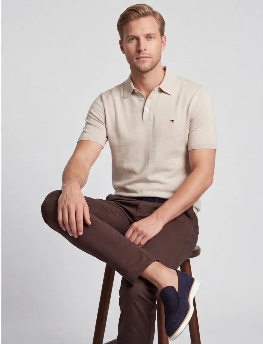 Tommy Hilfiger polo beige knit