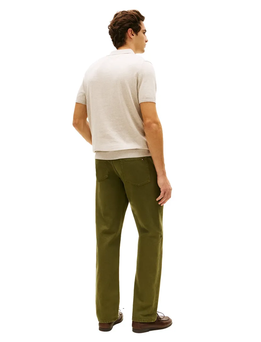 Beige poloshirt Tommy Hilfiger knit stof
