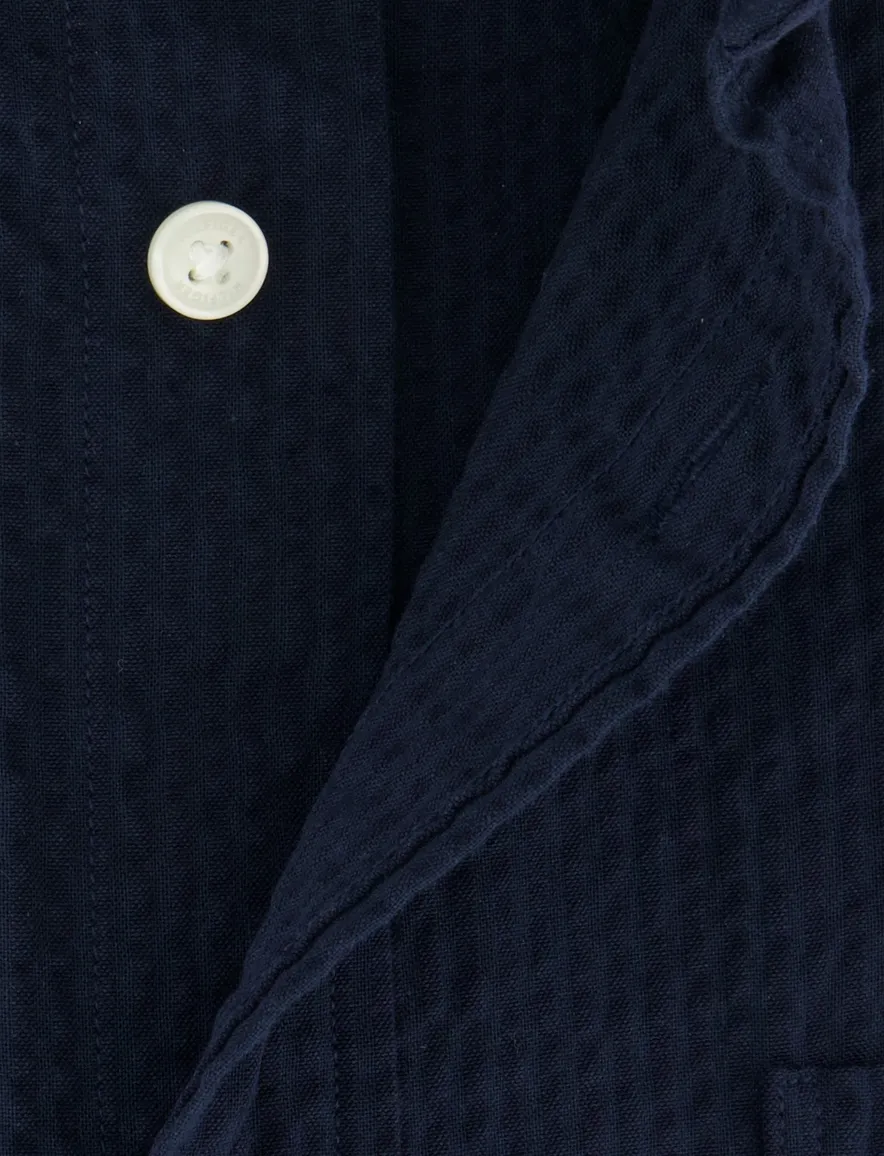 Tommy Hilfiger overhemd korte mouw donkerblauw