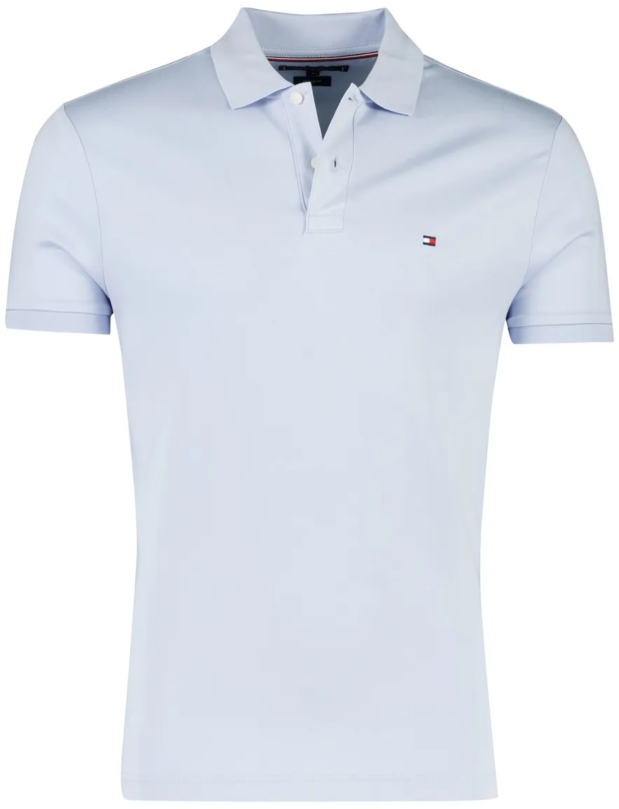Regular fit polo 2 knoopjes Tommy hilfiger lichtblauw