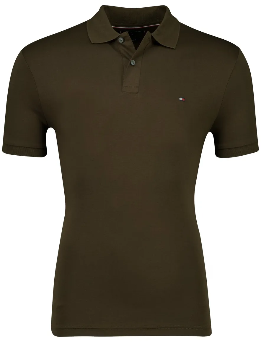 Bruin poloshirt Tommy Hilfiger Regular Fit effen
