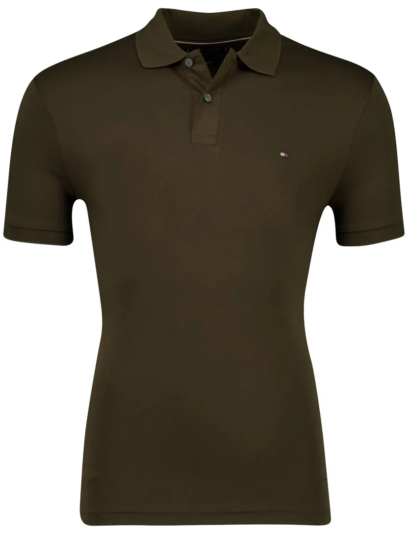 Poloshirt bruin Tommy Hilfiger Regular Fit twee knoops
