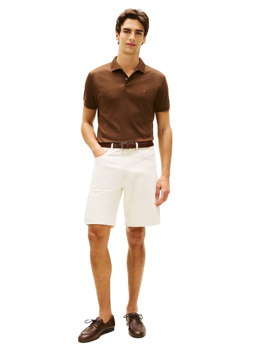 Bruin poloshirt Tommy Hilfiger Regular Fit effen