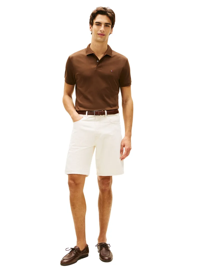 Poloshirt bruin Tommy Hilfiger Regular Fit twee knoops