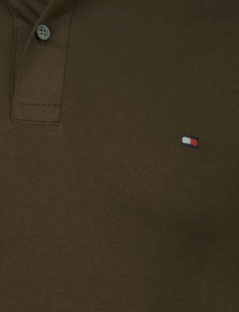 Poloshirt bruin Tommy Hilfiger Regular Fit twee knoops