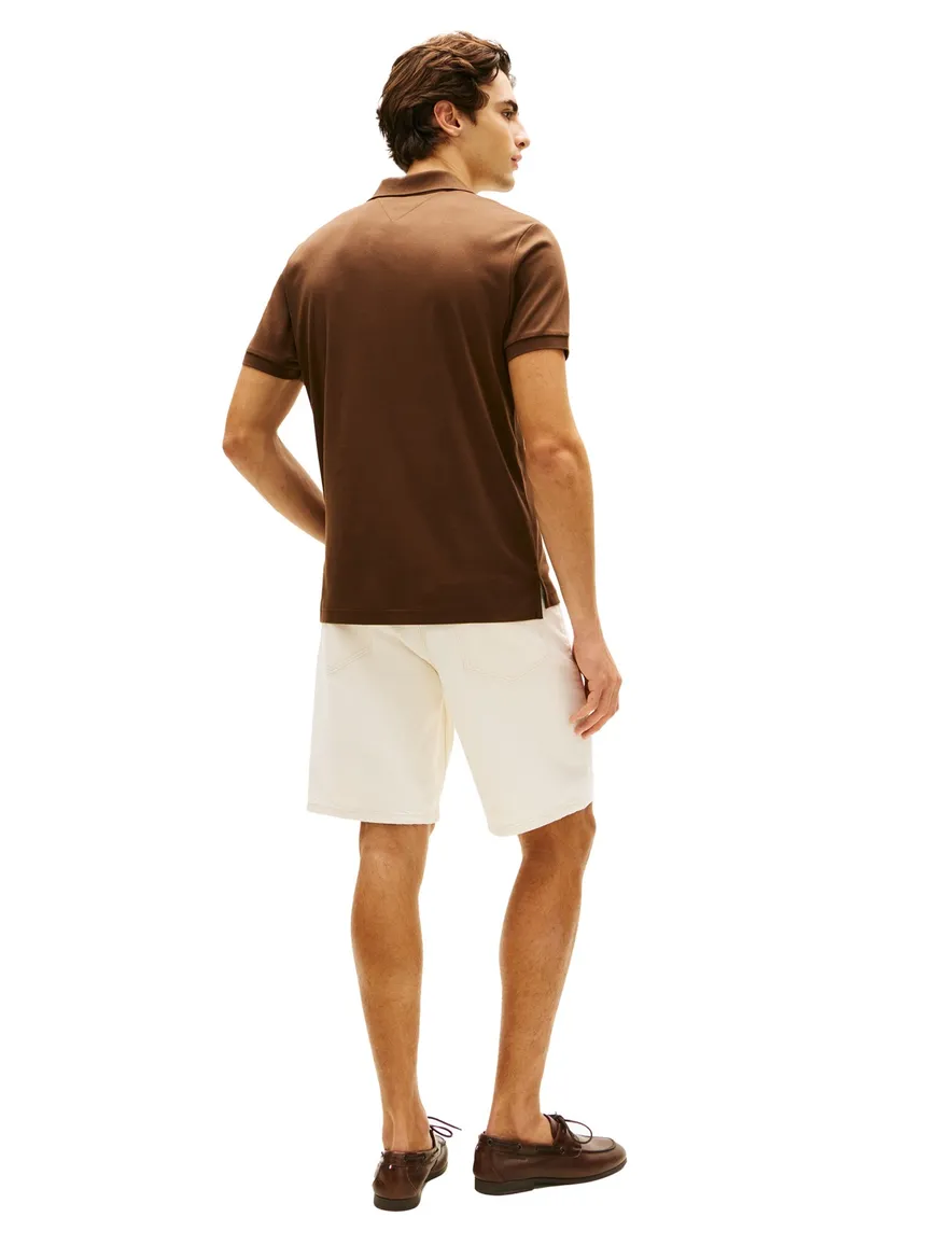 Bruin poloshirt Tommy Hilfiger Regular Fit effen
