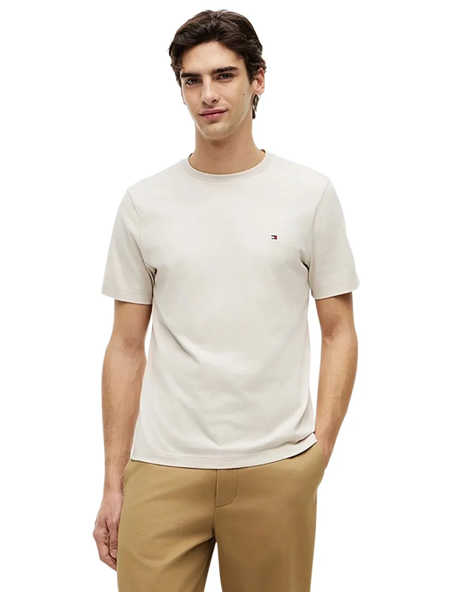 Tommy Hilfiger regular fit t-shirt beige met logo