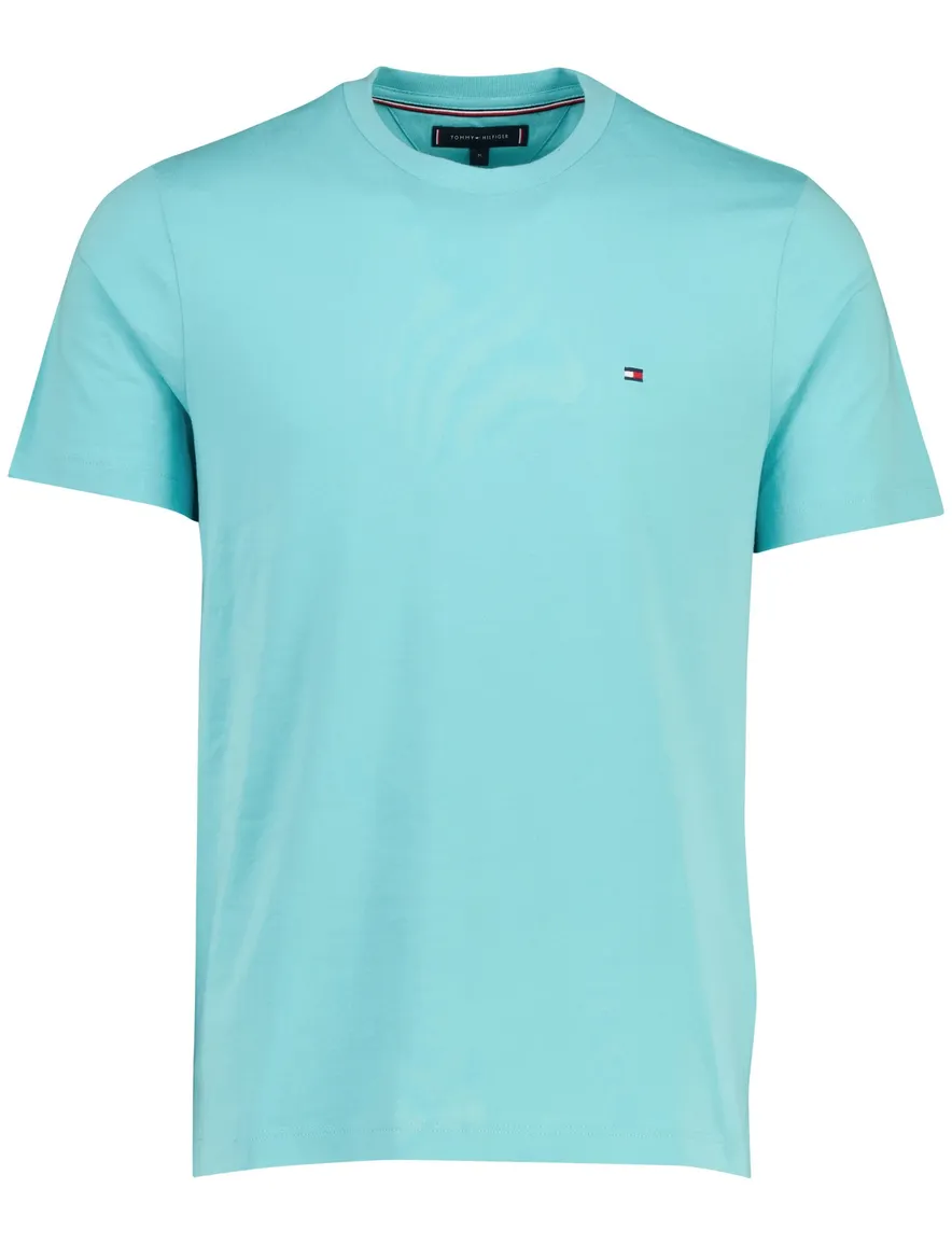 Tommy Hilfiger regular fit t-shirt turquoise met logo