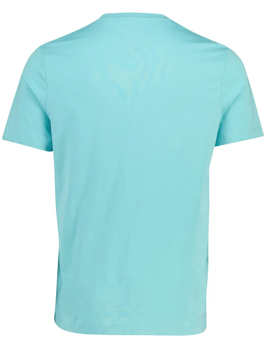 Tommy Hilfiger regular fit t-shirt turquoise met logo