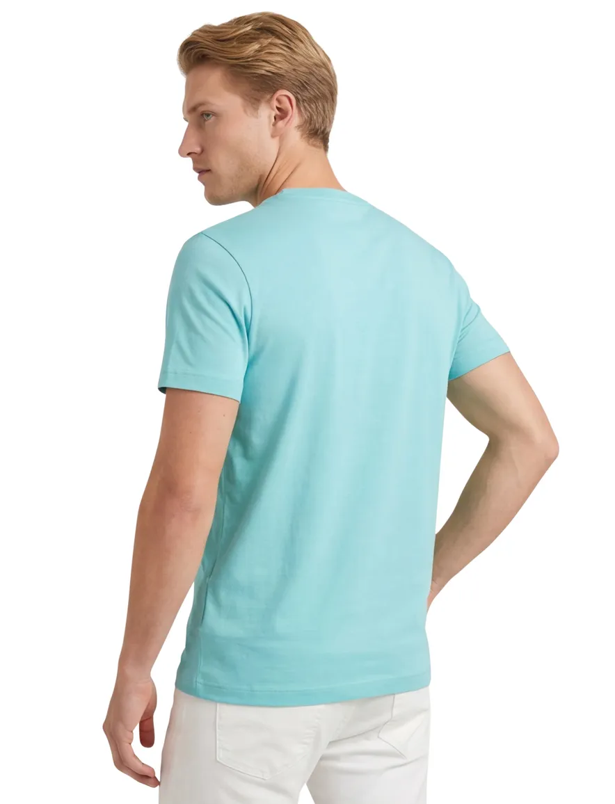 Tommy Hilfiger regular fit t-shirt turquoise met logo