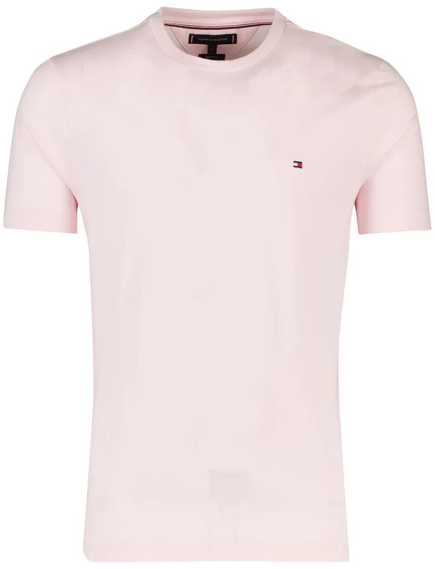 Ronde hals t-shirt tommy hilfiger roze