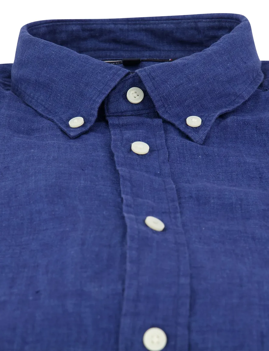 Tommy Hilfiger linnen overhemd blauw
