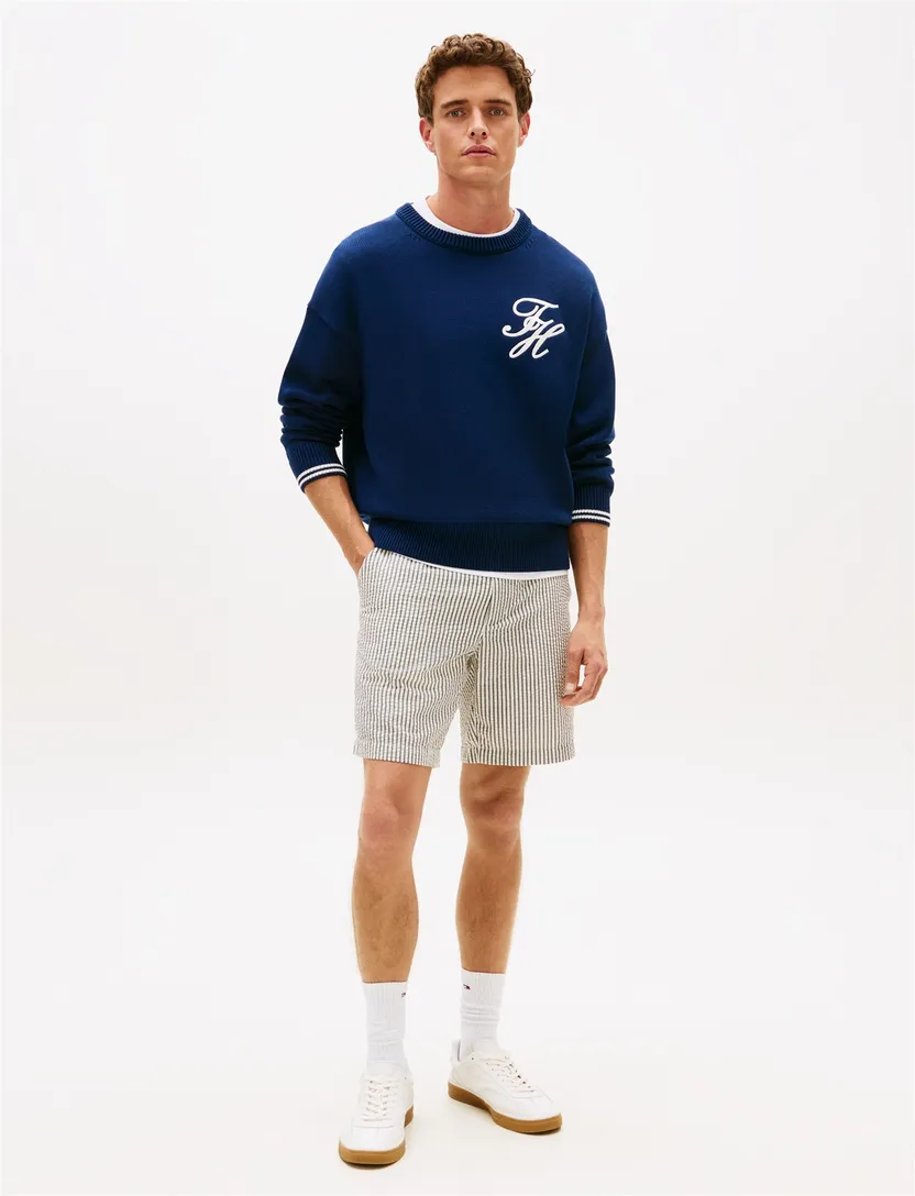 Bermuda Tommy Hilfiger creme navy gestreept chino
