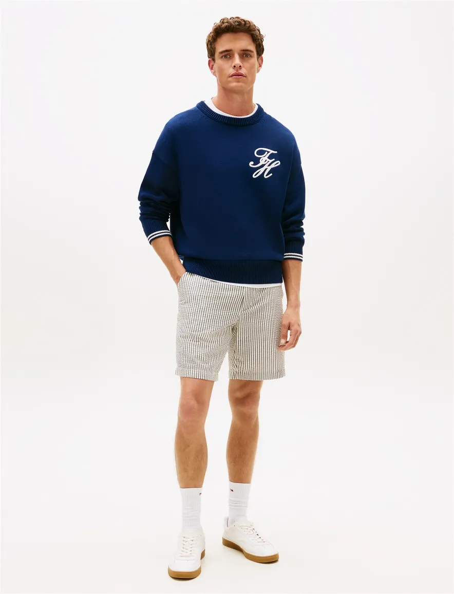 Creme navy bermuda gestreept Tommy Hilfiger chino