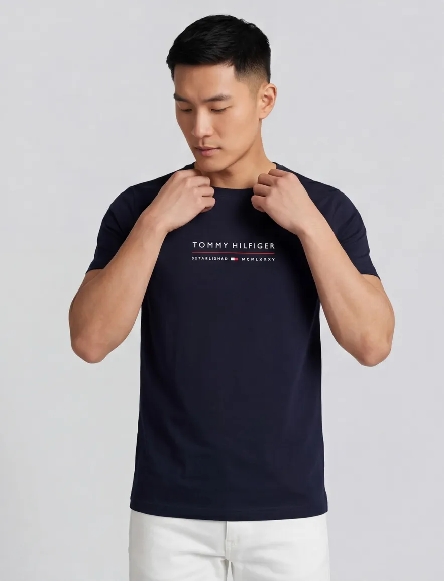 donkerblauw t-shirt Tommy Hilfiger ronde hals