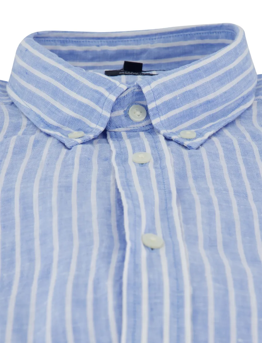 Tommy Hilfiger overhemd blauw linnen strepen