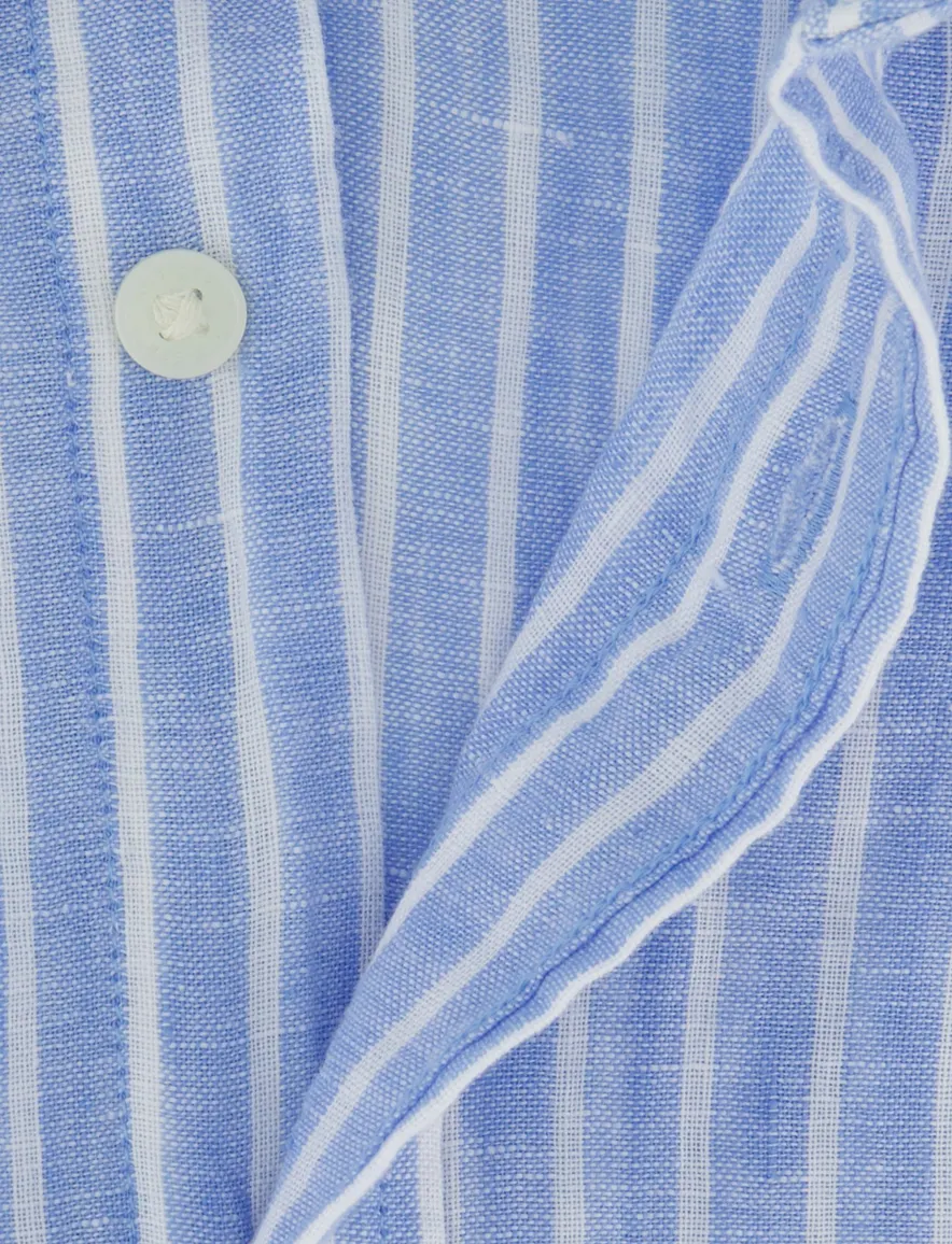 Tommy Hilfiger overhemd blauw 100% linnen strepen