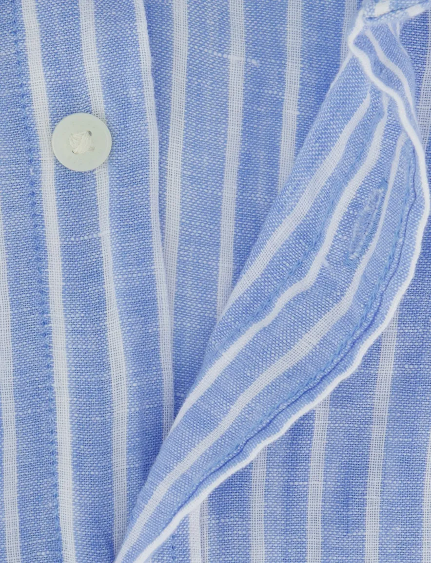 Tommy Hilfiger overhemd blauw linnen strepen