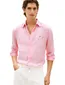 Tommy Hilfiger overhemd roze linen strepen
