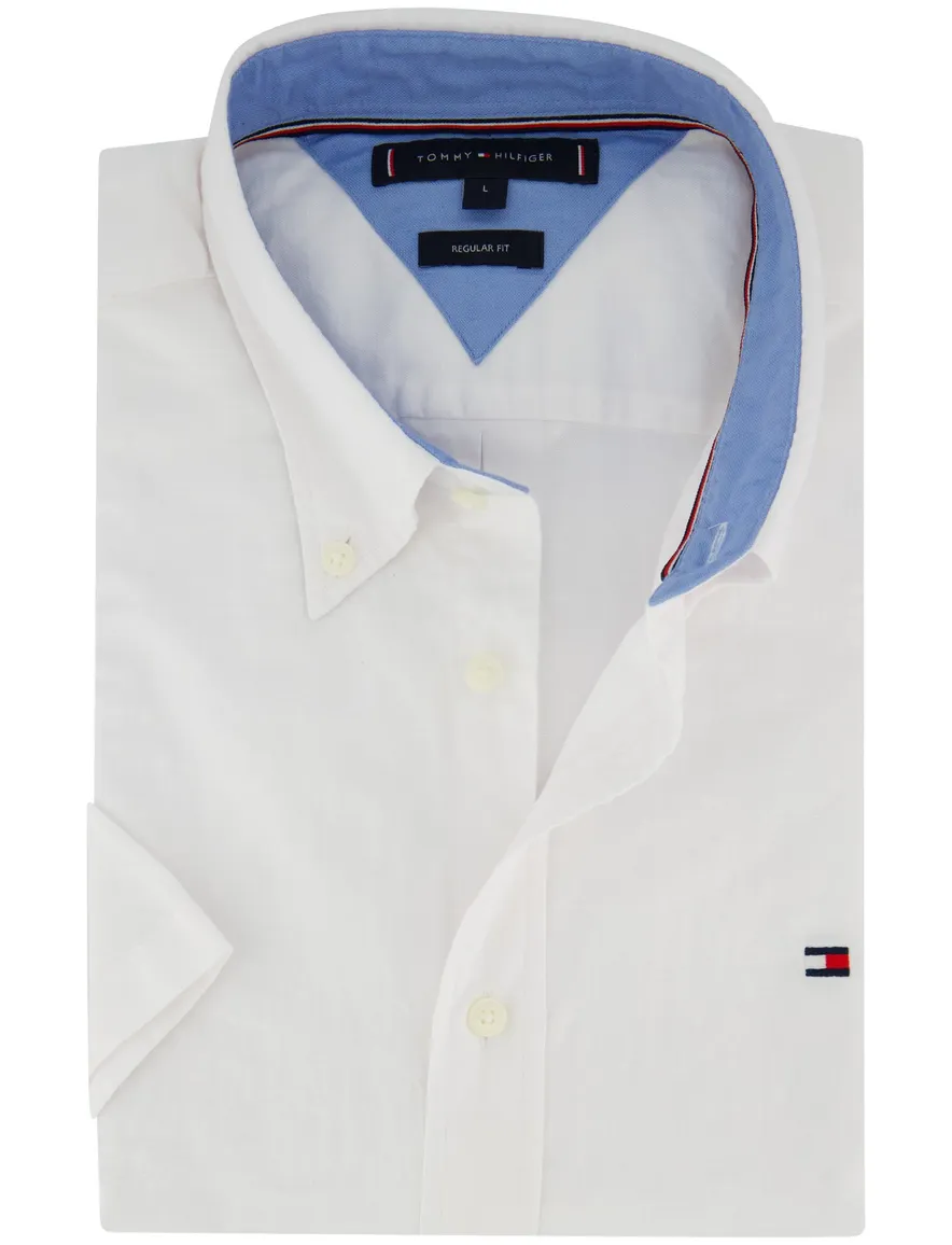 Tommy Hilfiger overhemd korte mouw wit