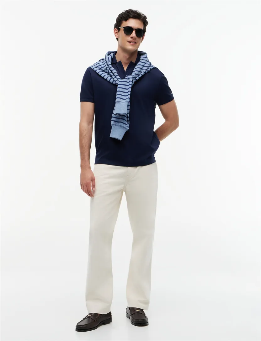 Polo Tommy Hilfiger donkerblauw korte mouw v-hals