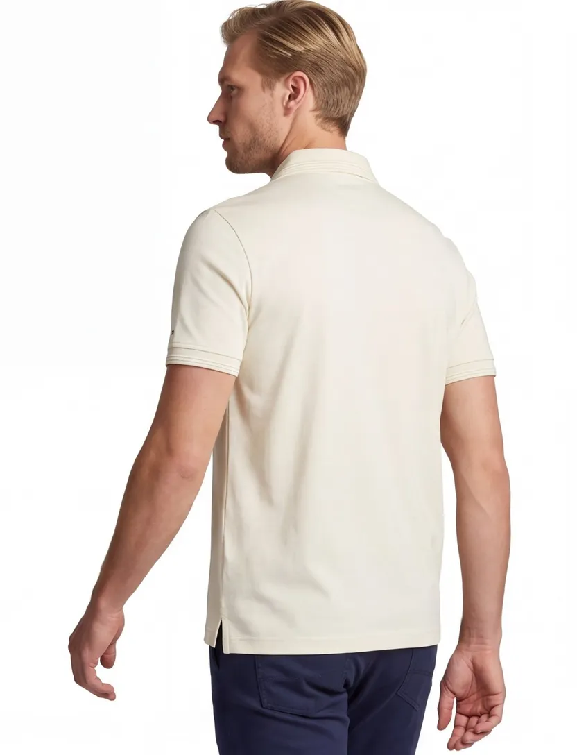 Poloshirt V-hals Tommy Hilfiger creme