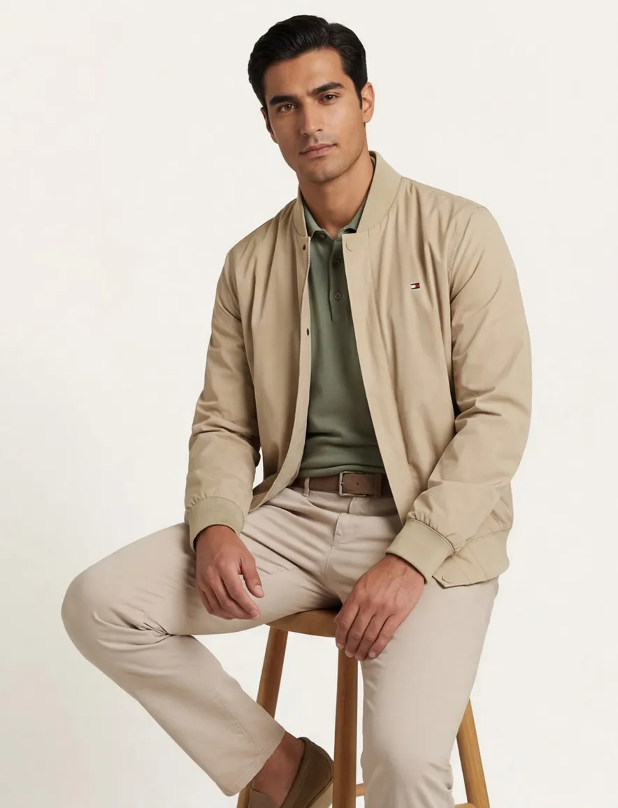 Tommy Hilfiger zomerjas beige waterafstotend