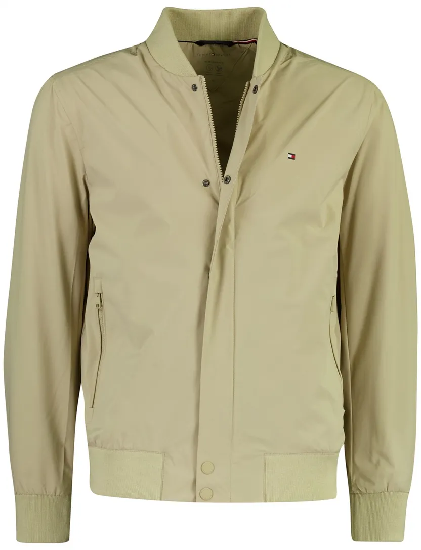 zomerjas Tommy Hilfiger beige waterafstotend normale fit rits