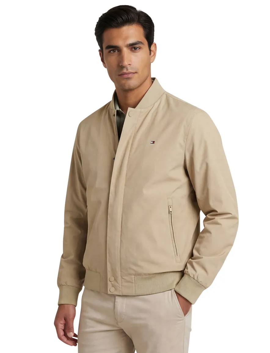 beige zomerjas Tommy Hilfiger waterafstotend