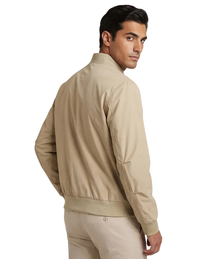 zomerjas Tommy Hilfiger beige waterafstotend normale fit rits