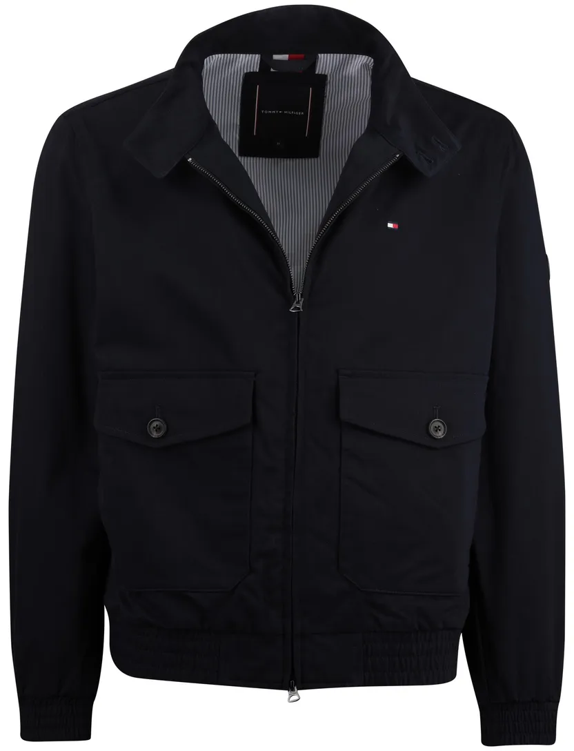zomerjas Tommy Hilfiger donkerblauw normale fit klepzakken