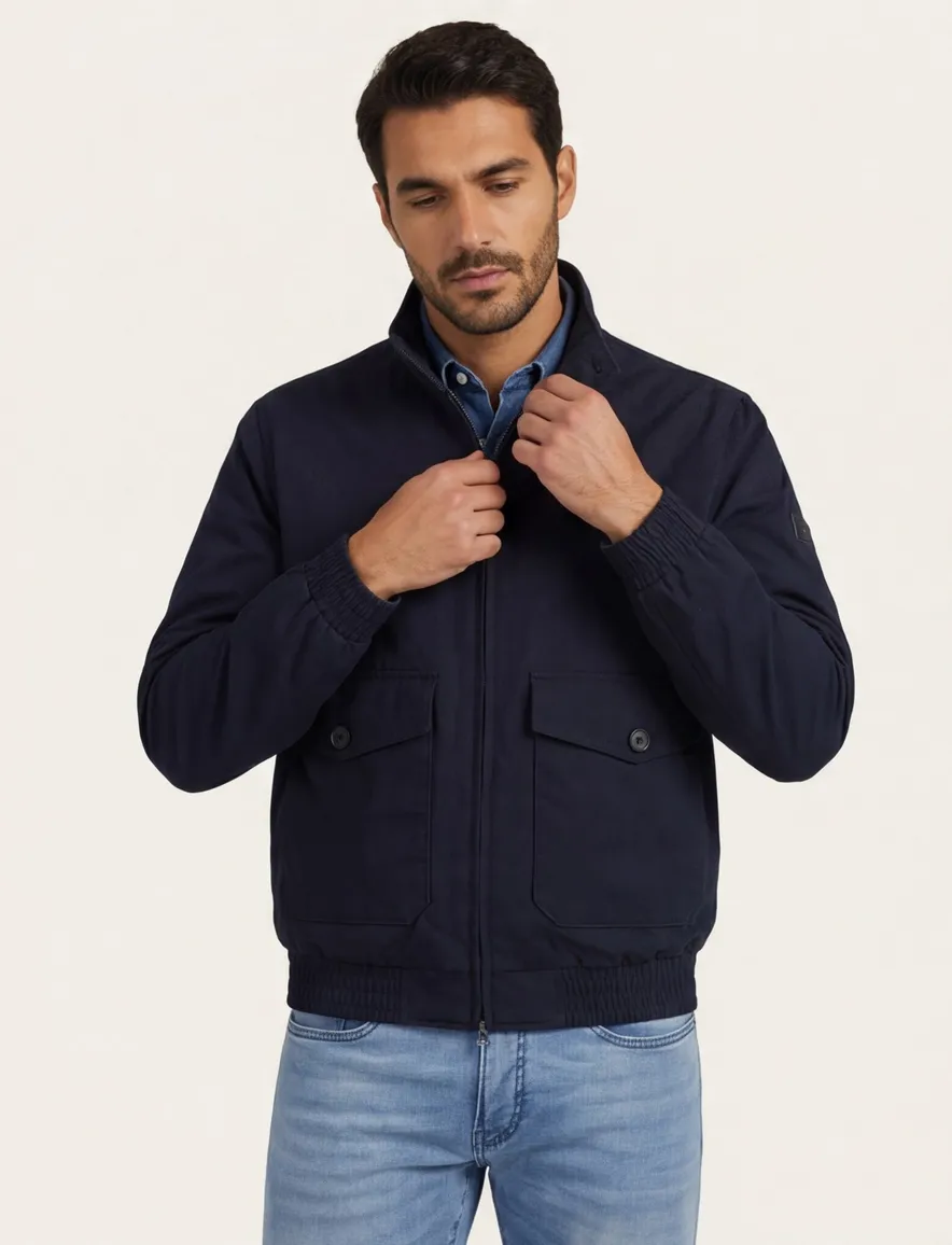 Tommy Hilfiger zomerjas donkerblauw klepzakken
