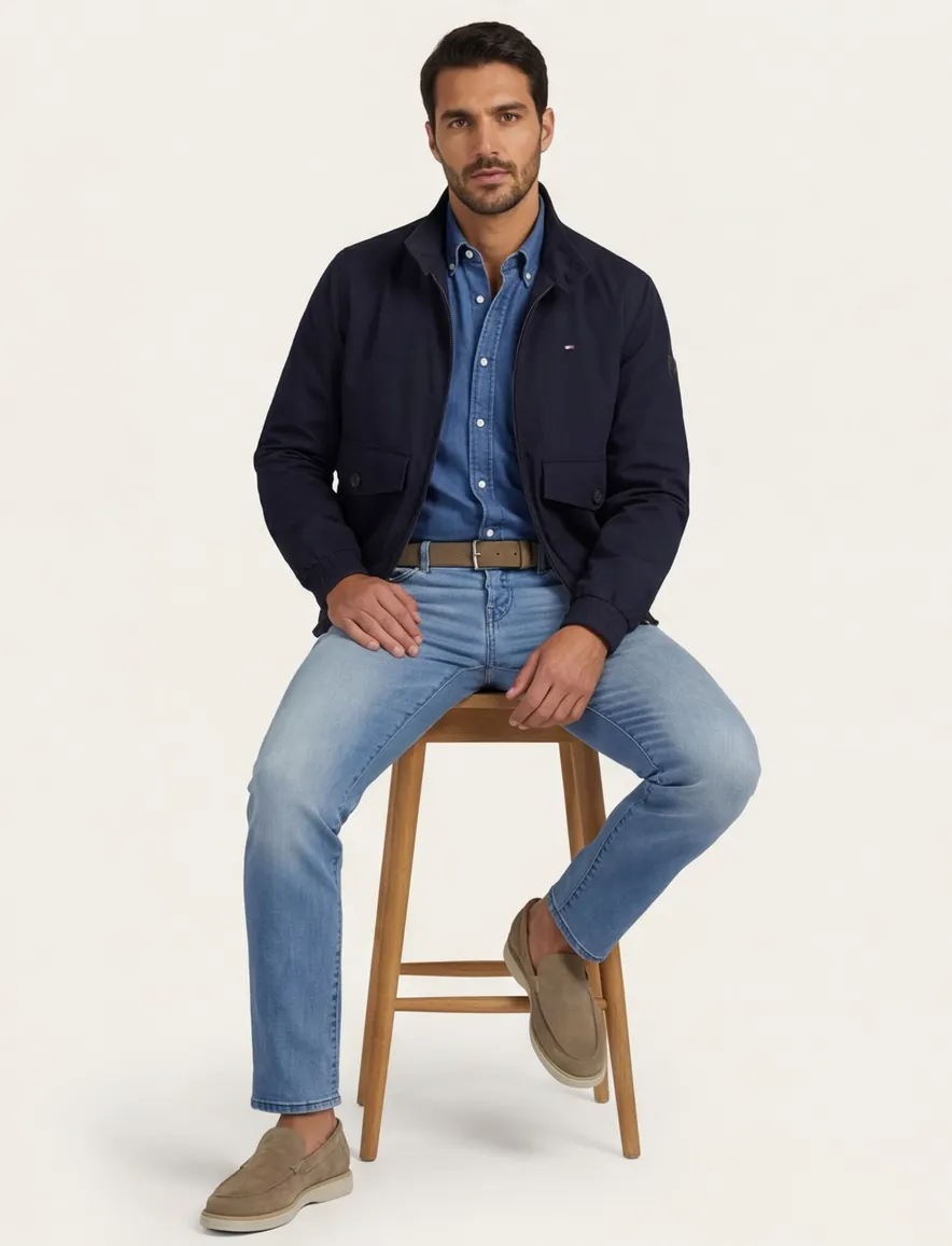 Tommy Hilfiger zomerjas donkerblauw klepzakken