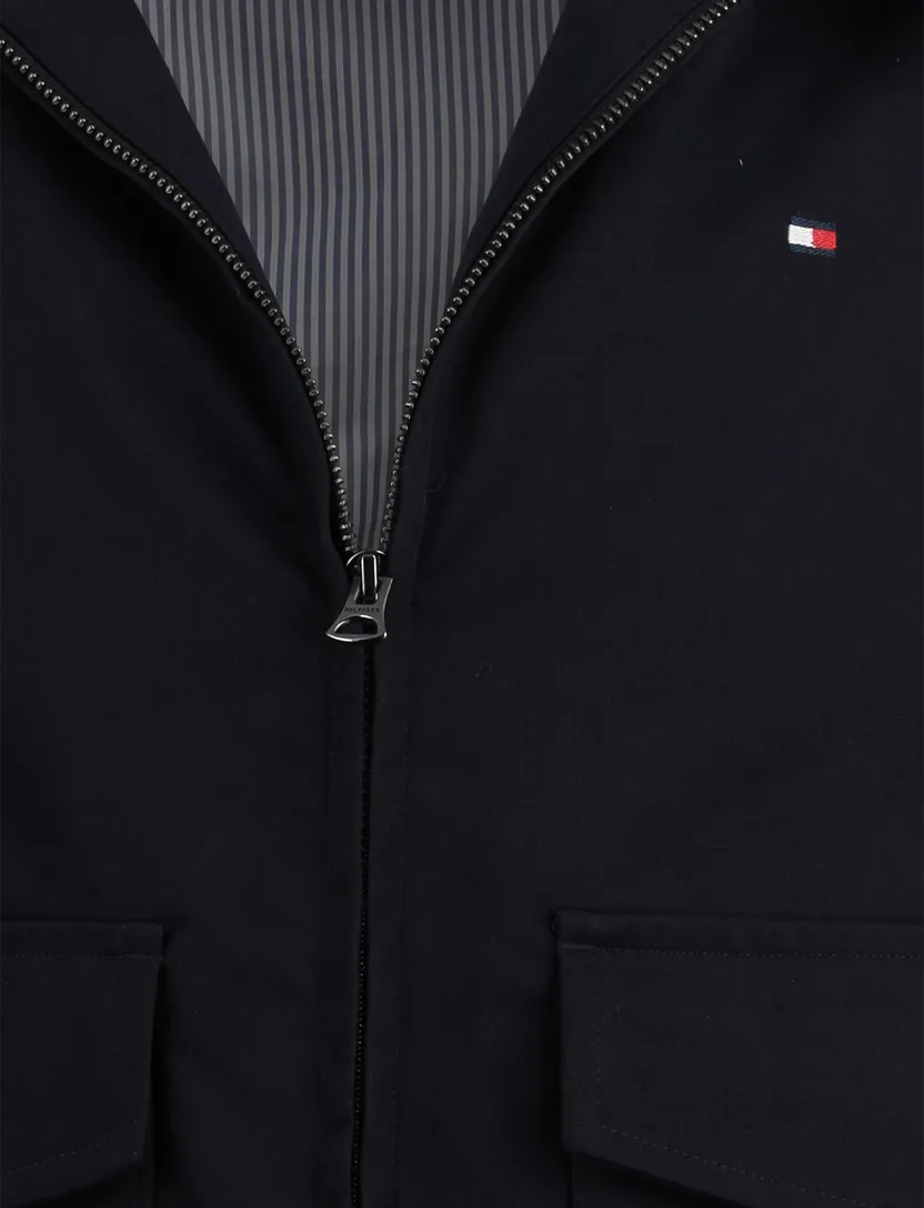 zomerjas Tommy Hilfiger donkerblauw normale fit klepzakken