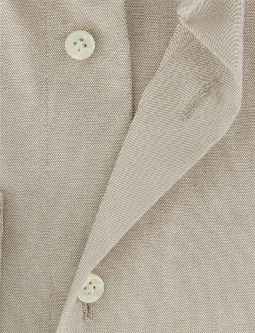 Profuomo overhemd beige strijkvrij