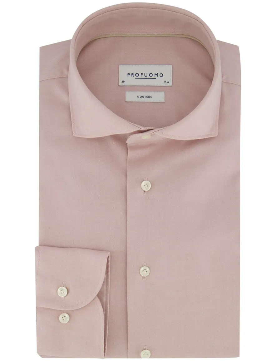 Slim Fit Profuomo overhemd roze effen