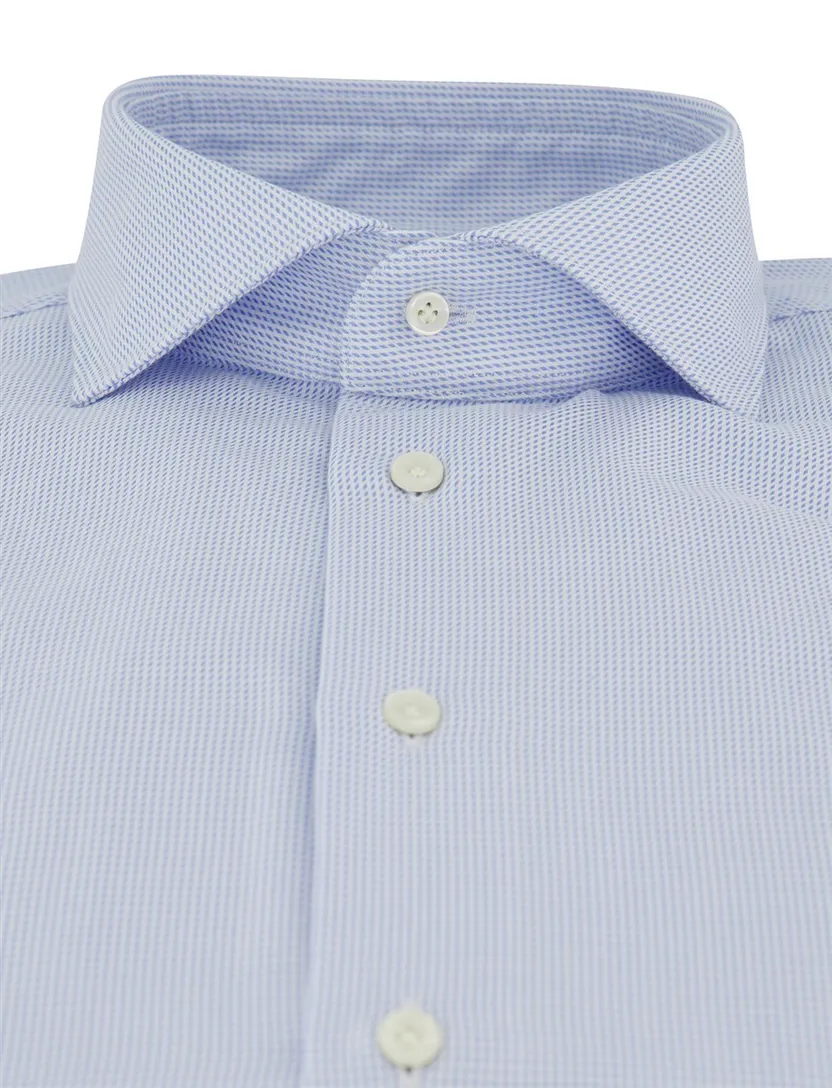 Lichtblauw katoenen overhemd Profuomo Slim Fit strijkvrij