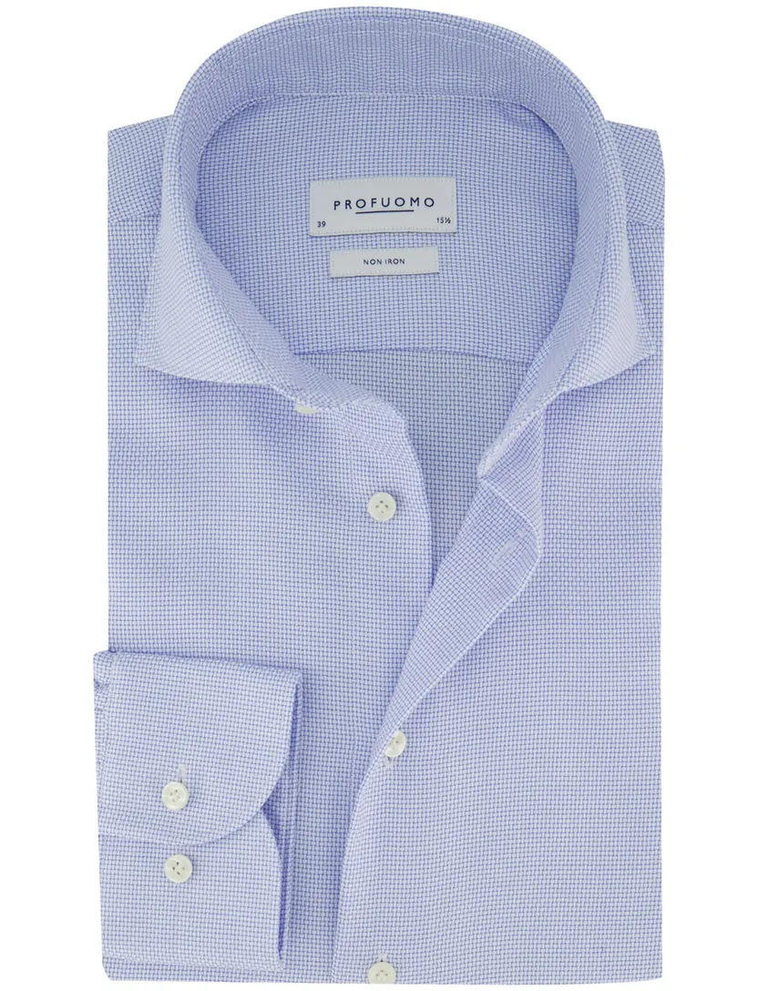 Lichtblauw overhemd Profuomo Slim Fit strijkvrij