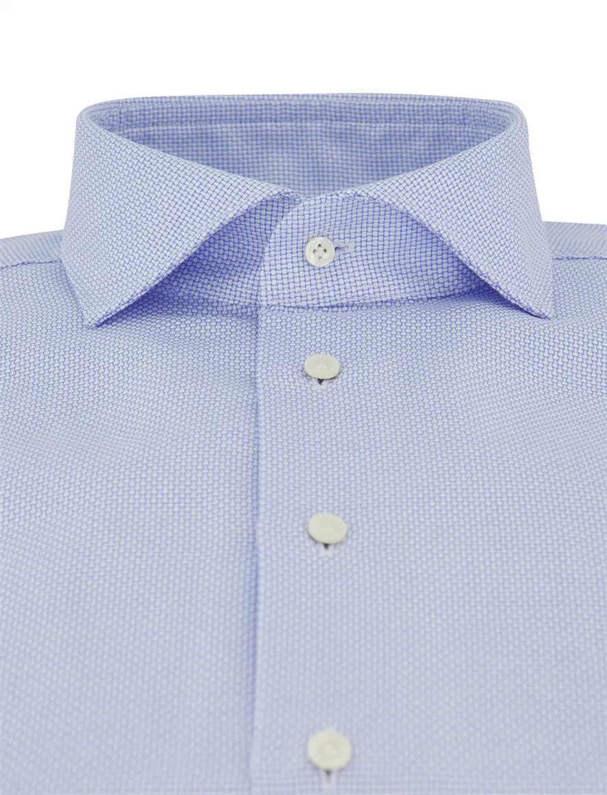 Overhemd Profuomo Slim Fit lichtblauw structuur